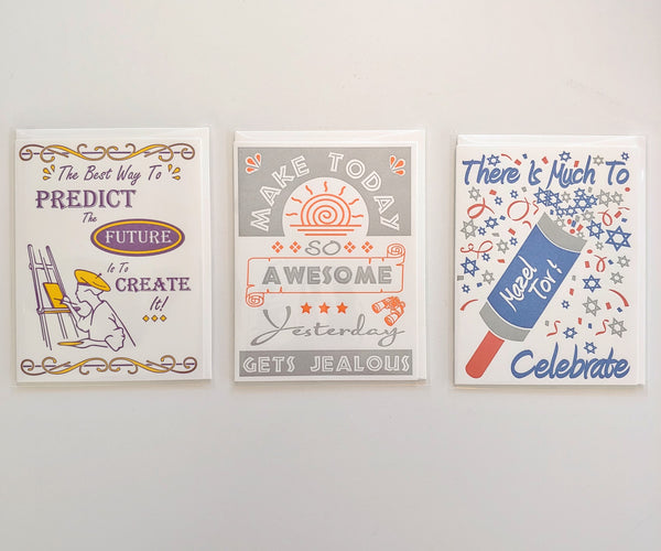 Custom Letterpress Greeting Card Design with Color Separations