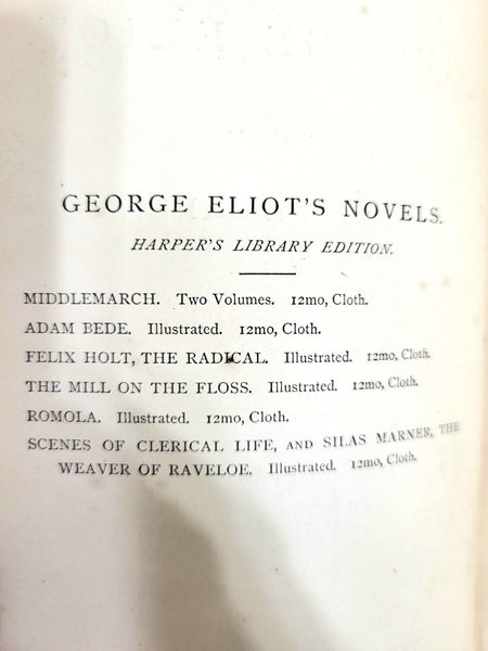 1872 MIDDLEMARCH Vol I & II George Eliot Hardcover