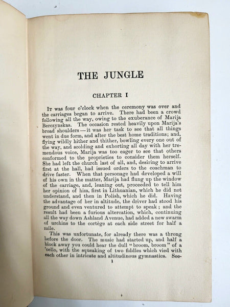 1906 THE JUNGLE Upton Sinclair Hardcover