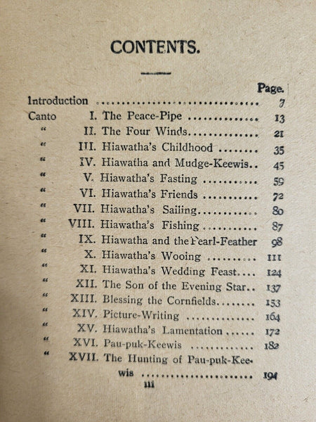 1898 HIAWATHA Longfellow Minnehaha Edition Hardcover