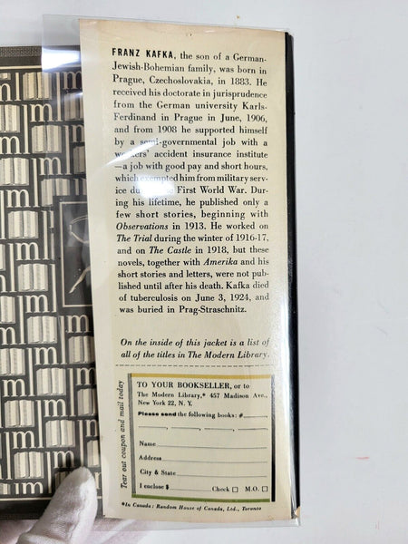 Kafka’s The Trial – 1956 Modern Library Hardcover w/ Dust Jacket – Existential Classic