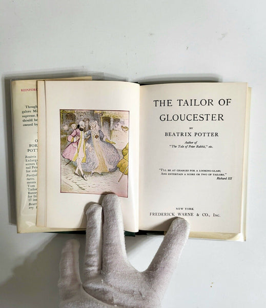 First American Edition Beatrix Potter's "The Tailor of Gloucester" – 1931 Renewed, F. Warne & Co., with Dust Jacket