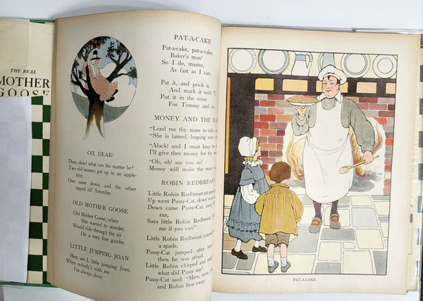 Mother Goose Rand McNally 1936 Vintage Illustrated Hardcover Book with Dust Jacket