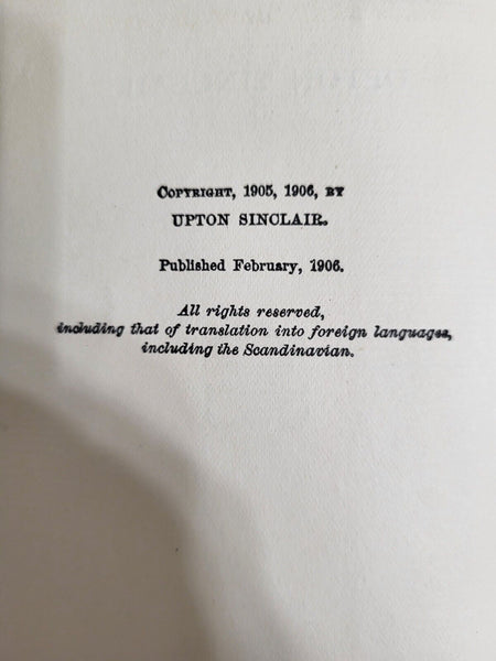 1906 THE JUNGLE Upton Sinclair Hardcover