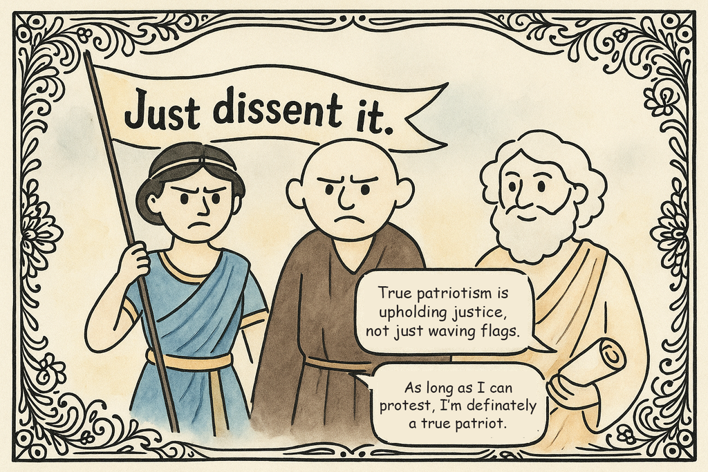 What It Means to Be a Patriot: Philosophical Views in Ink, Art, and Ads