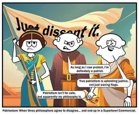 What It Means to Be a Patriot: Philosophical Views in Ink, Art, and Ads