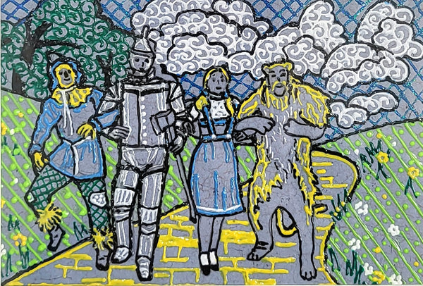 2021 WIZARD OF OZ "Follow The Yellow Brick Road" Original 7x5 Painting