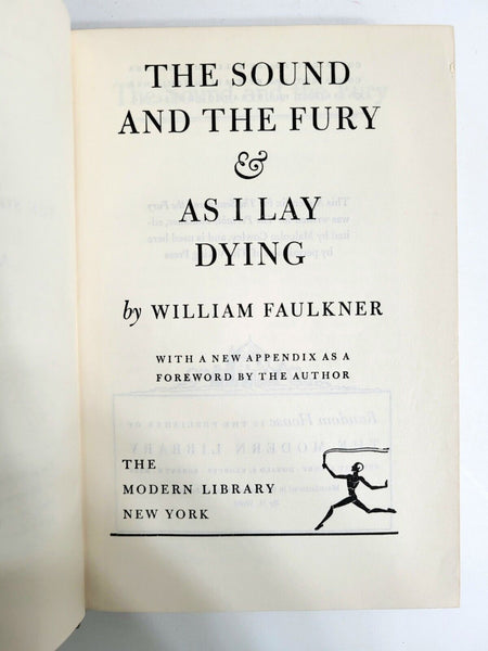 1946 THE SOUND AND THE FURY & AS I LAY DYING William Faulkner Moder Library...