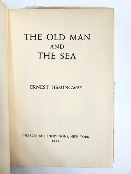 1952 THE OLD MAN AND THE SEA Ernest Hemingway BCE "W" Hardcover Dust Jacket