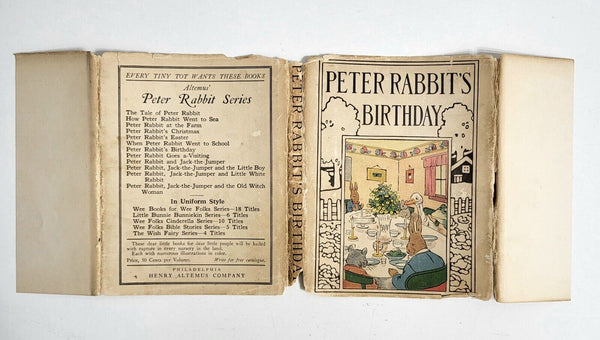 1921 PETER RABBIT'S BIRTHDAY Linda Stevens Almond Hardcover Dust Jacket