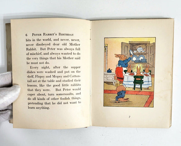 1921 PETER RABBIT'S BIRTHDAY Linda Stevens Almond Hardcover Dust Jacket