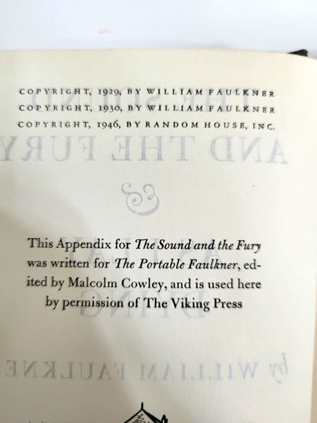 1946 THE SOUND AND THE FURY & AS I LAY DYING William Faulkner Moder Library...