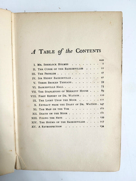 1902 THE HOUND OF THE BASKERVILLES Conan Doyle 4th Impression George Newnes...