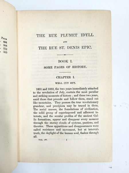 1887 LES MISERABLES IDYLL AND THE EPIC Victor Hugo Hardcover