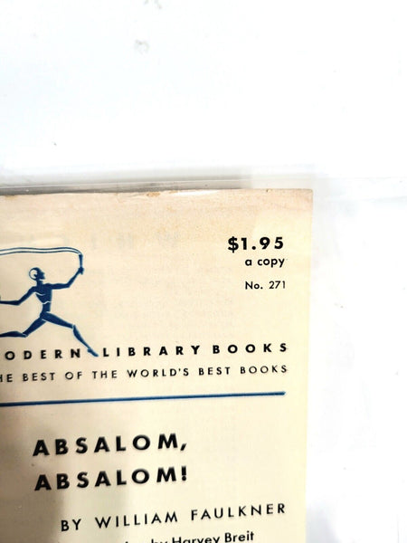 1951 ABSALOM, ABSALOM! William Faulkner Modern Library 271 Hardcover Dust Jacket