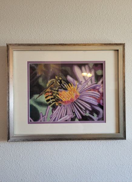 HONEY BEE AND CONE FLOWER Karen Strum Original Pastels 16x20