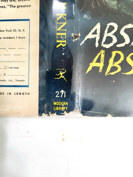 1951 ABSALOM, ABSALOM! William Faulkner Modern Library 271 Hardcover Dust Jacket