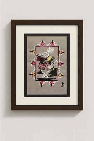 3D Line Art Painting – The White Rabbit (8x10 Matted Print)