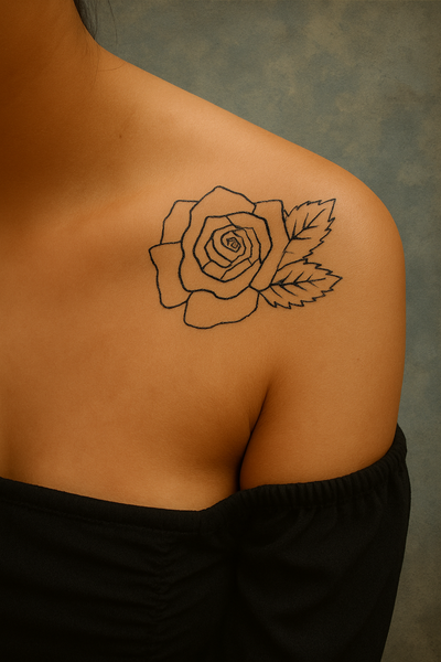 Sultry Shoulder Rose – Henna Tattoo or Art Print 🌹