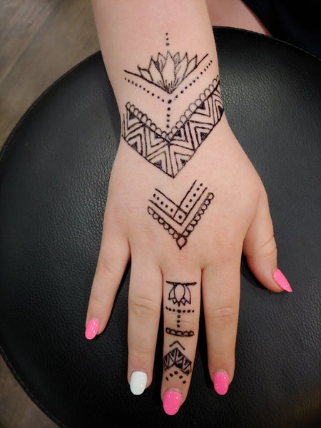 Custom Henna Hand Tattoo  - Located at Clearwater Tattoo Shop  - Your Concept