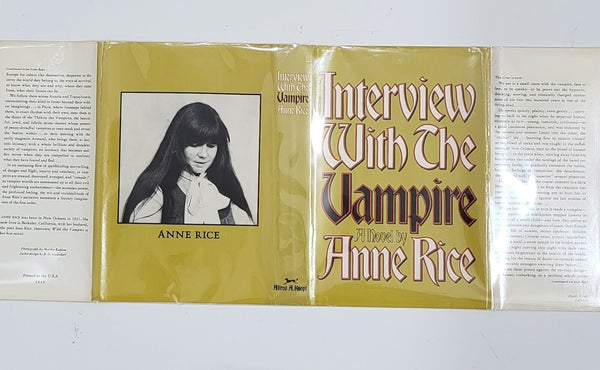 1976 INTERVIEW WITH THE VAMPIRE Anne Rice Hardcover Dust Jacket BCE
