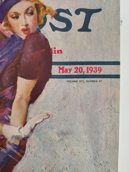 1939 COVER ONLY Saturday Evening Post  AND THEN THERE WERE NONE Agatha Christie