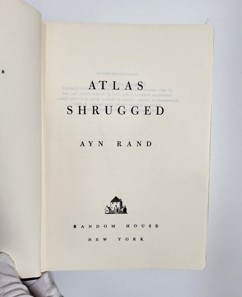 1957 ATLAS SHRUGGED Ayn Rand First Edition: 24th Printing Hardcover Dust Jacket