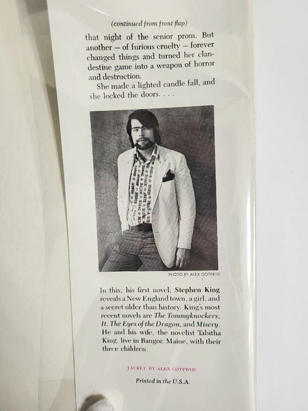 1974 CARRIE Stephen King Hardcover Dust Jacket