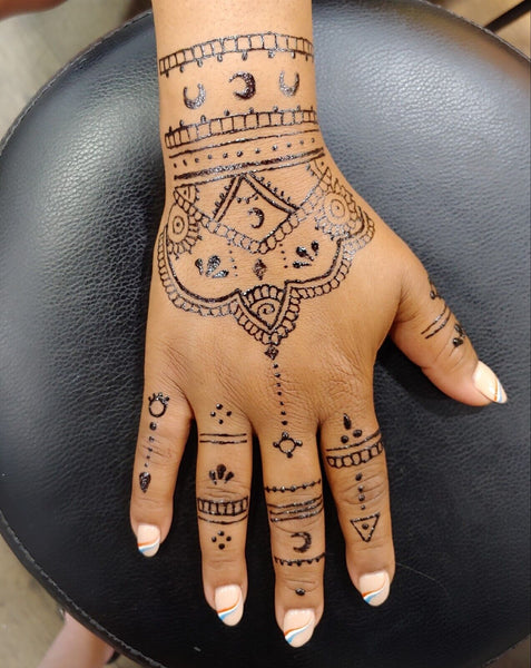 Custom Henna Hand Tattoo  - Located at Clearwater Tattoo Shop  - Your Concept