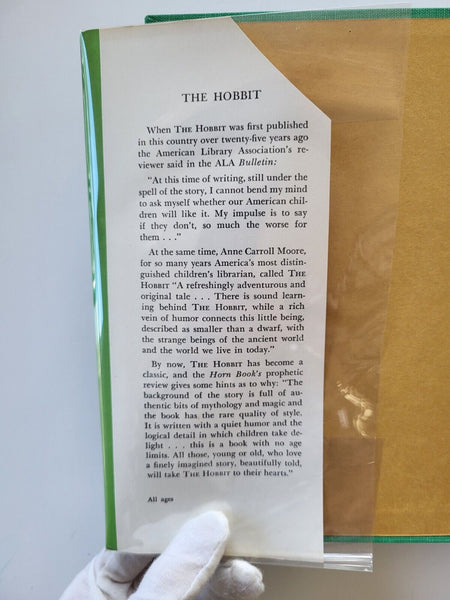 1966 THE HOBBIT JRR Tolkien Hardcover Dust Jacket Archival Sleeve