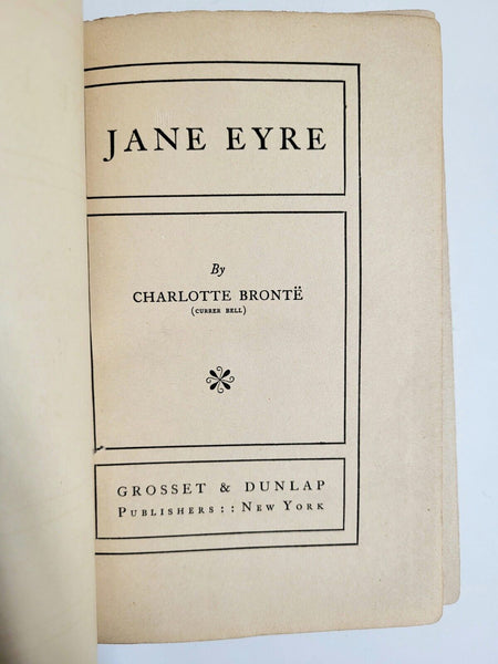 1910 JANE EYRE Charlotte Bronte, Grosset & Dunlap hardcover