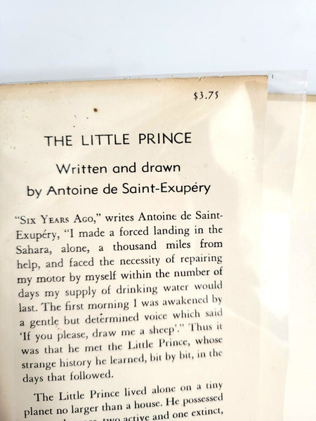 1943 THE LITTLE PRINCE Antoine De Saint-Exupery Hardcover DJ Orig $3.75