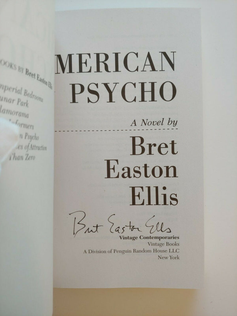 1991 AMERICAN PSYCHO (Signed) Bret Easton Ellis First Edition Paperback