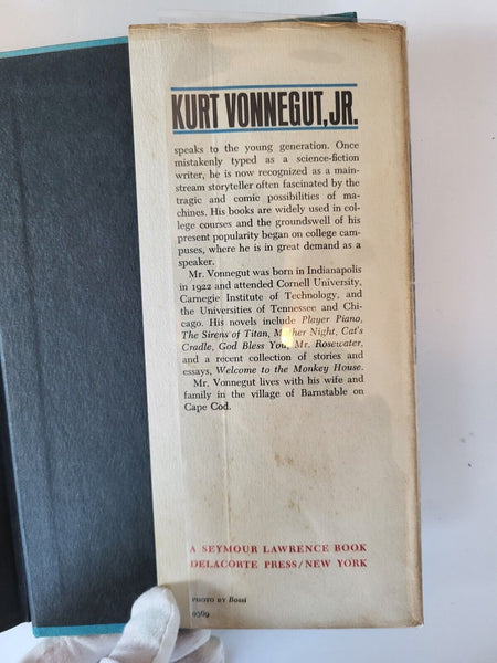 1969 SLAUGHTERHOUSE FIVE Kurt Vonnegut Jr 1st Edition 3rd Printing Hardcover DJ